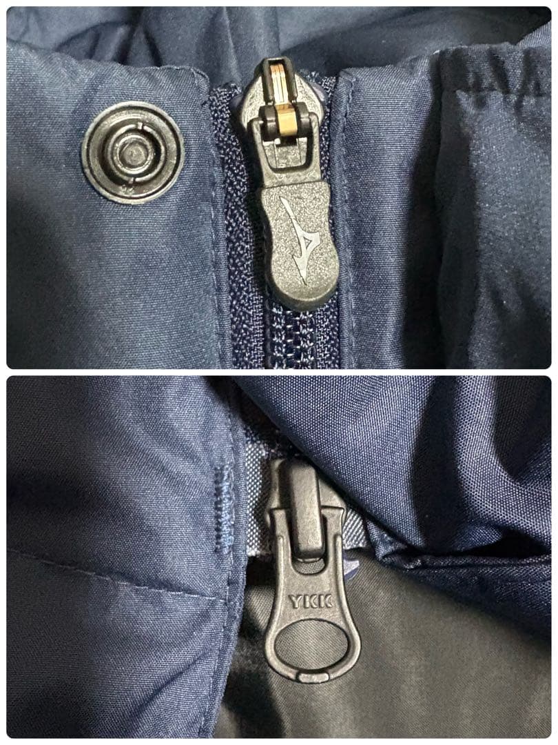 Mizuno ベンチコート ロング ダウン90% フード付 男女 ネイビー XL