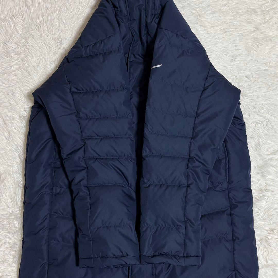 Mizuno ベンチコート ロング ダウン90% フード付 男女 ネイビー XL