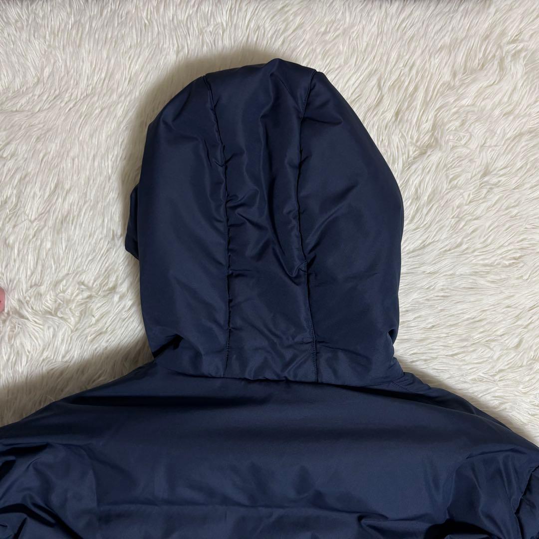 Mizuno ベンチコート ロング ダウン90% フード付 男女 ネイビー XL