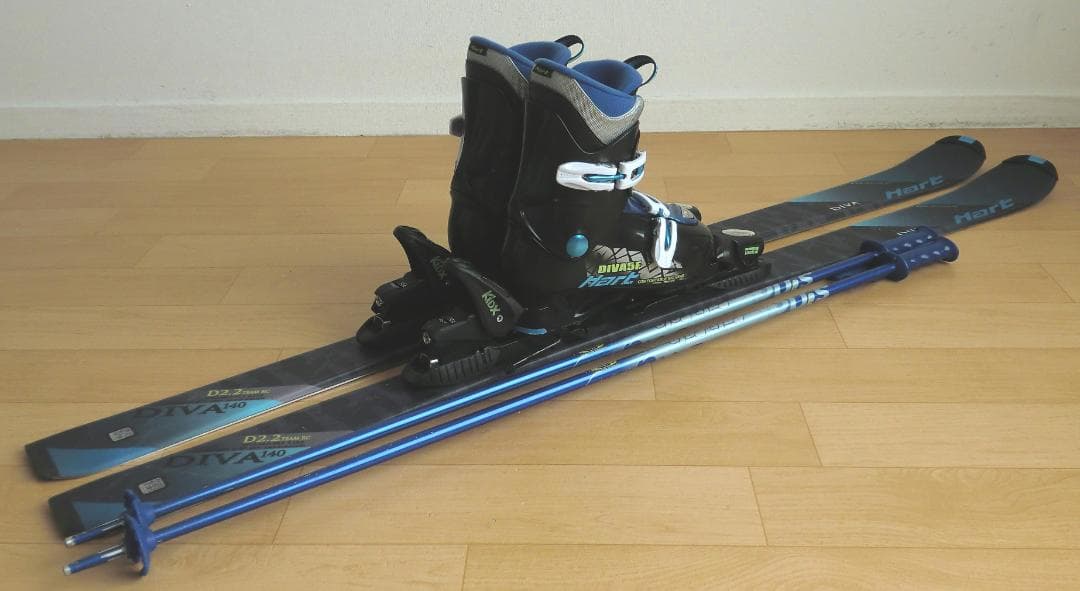 ■■11月限定■送料無料■ハート■ジュニア用スキーセット■138/24■WAX■