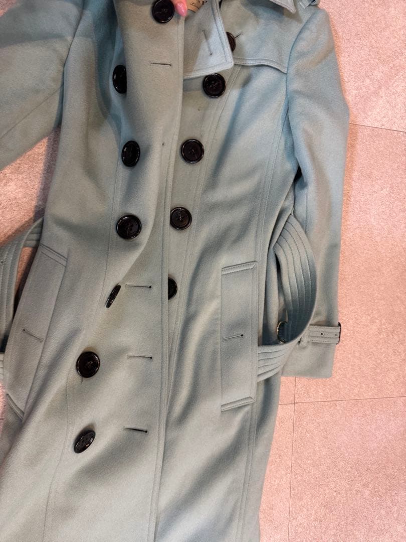 BURBERRY トレンチコート カシミヤ　コート　ダウン　ミントグリーン