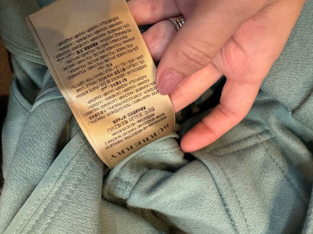 BURBERRY トレンチコート カシミヤ　コート　ダウン　ミントグリーン