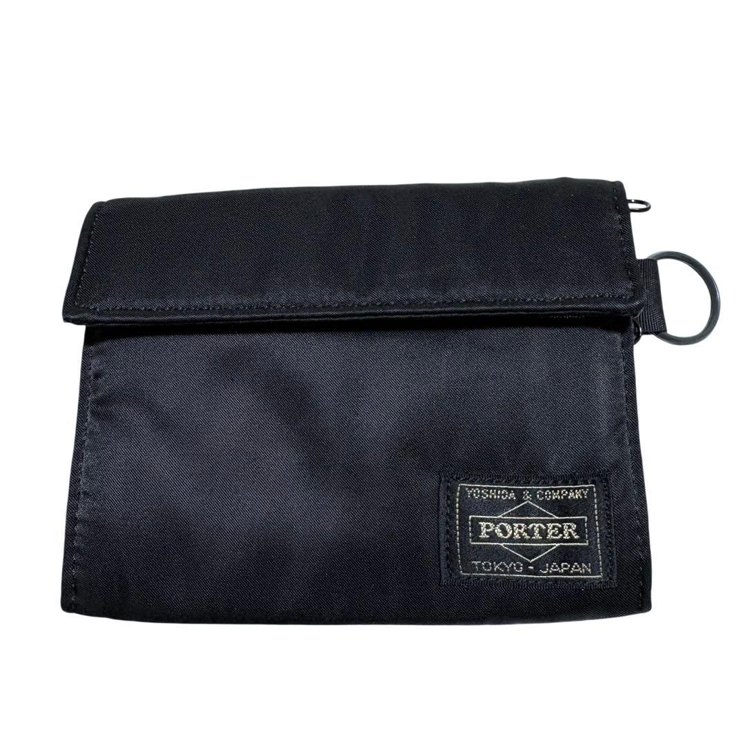 極美品 porter タンカー 二つ折り財布 ブラック