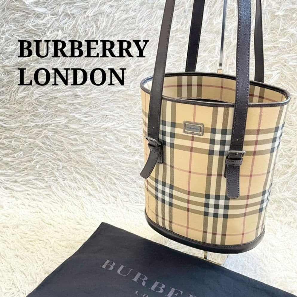 イタリア製　BURBERRY　LONDON ノバチェック　トート　バケツ型