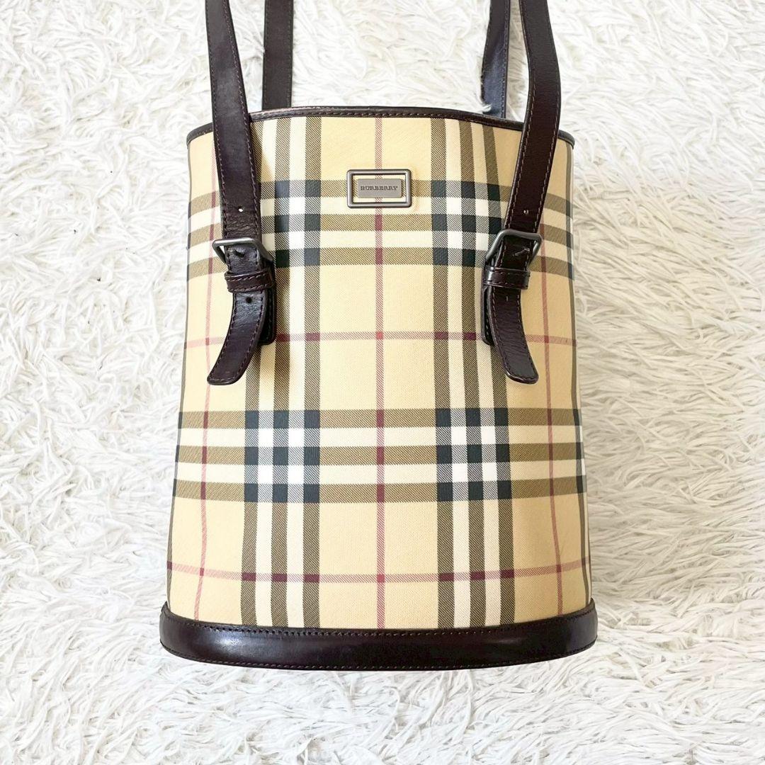 イタリア製　BURBERRY　LONDON ノバチェック　トート　バケツ型