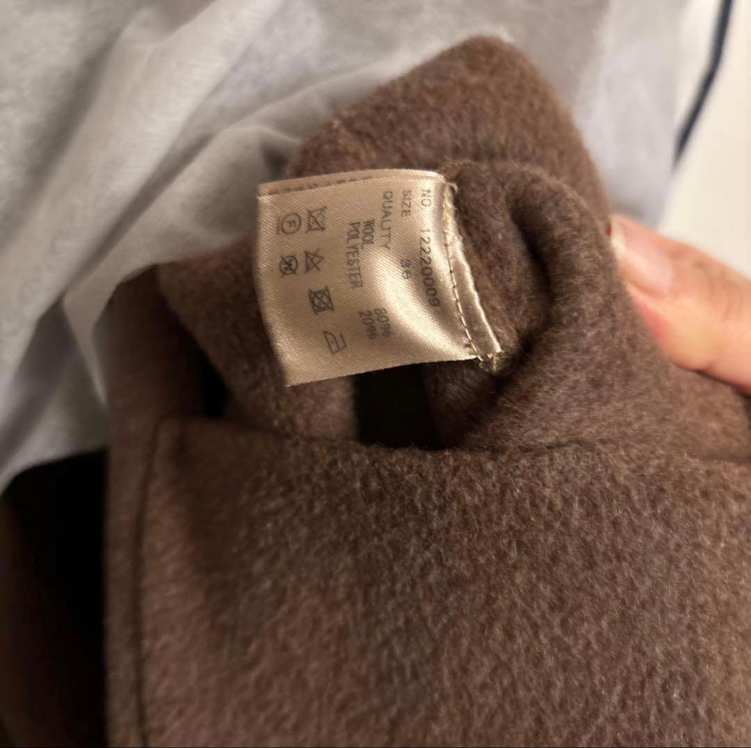 todayful ウールロングコート　モカ色