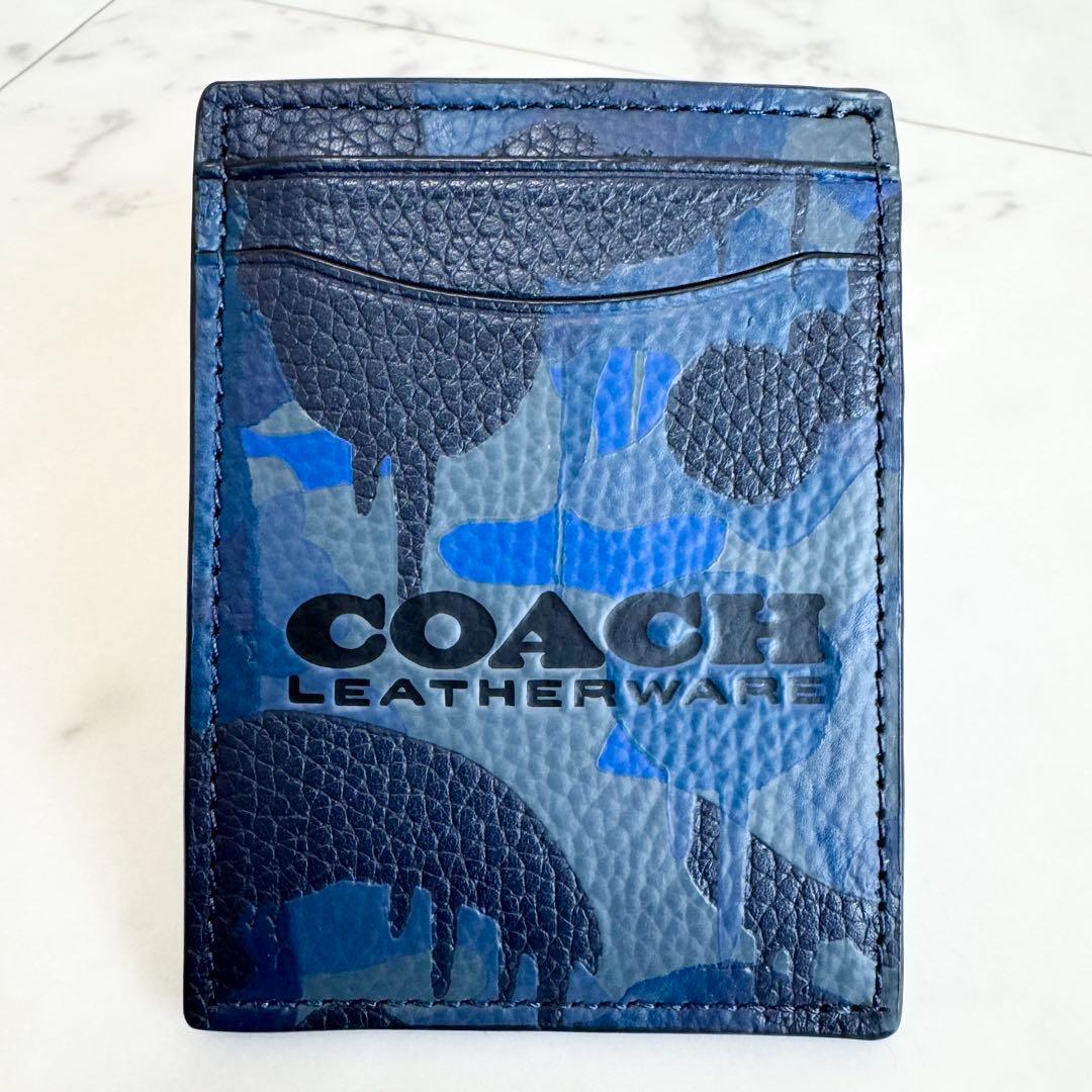 【限定デザイン未使用】COACH コーチ カモフラ マネークリップ カードケース