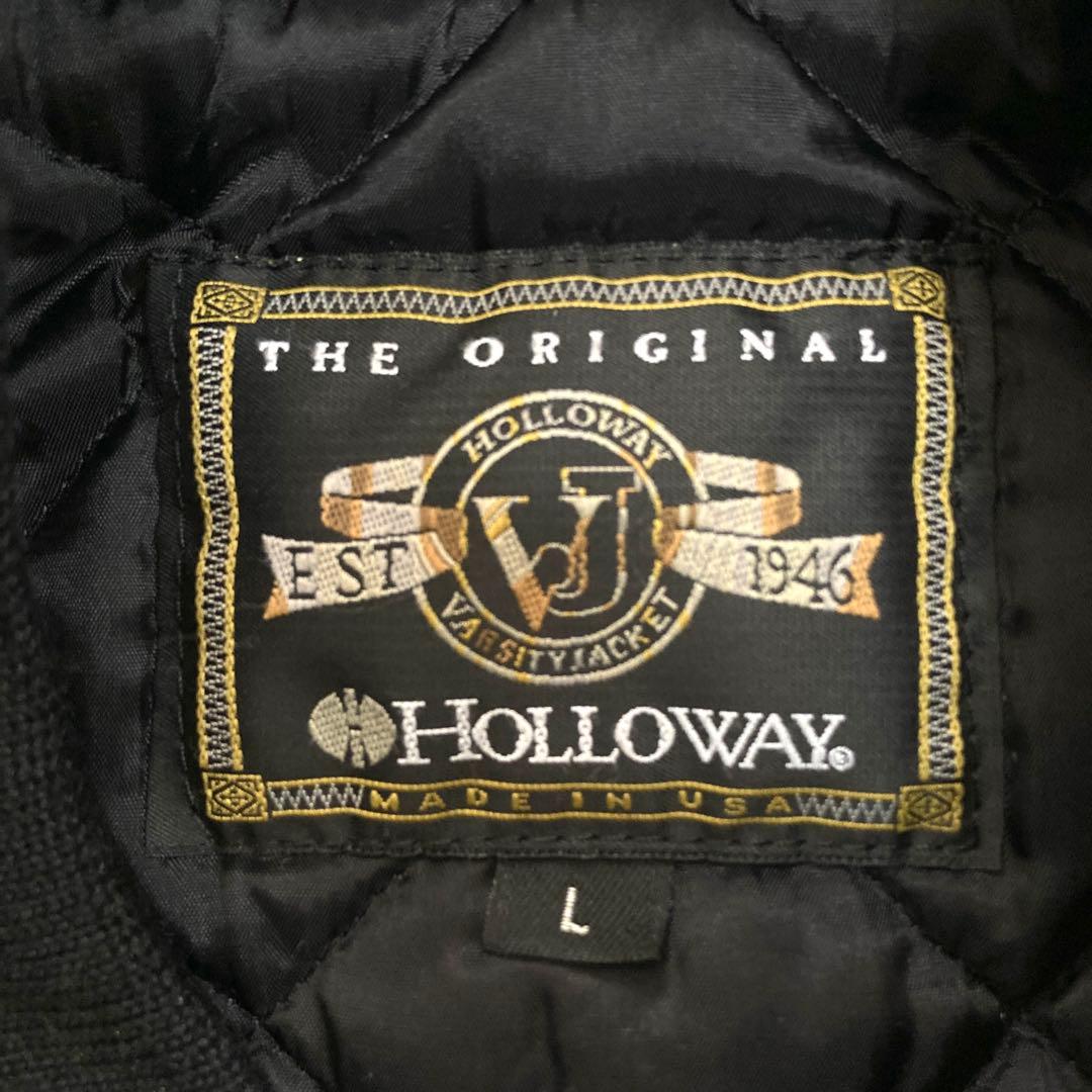 HOLLOWAY ホロウェイ ブラック ウール レザー スタジャン L USA製