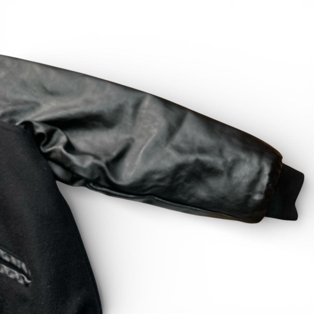 HOLLOWAY ホロウェイ ブラック ウール レザー スタジャン L USA製