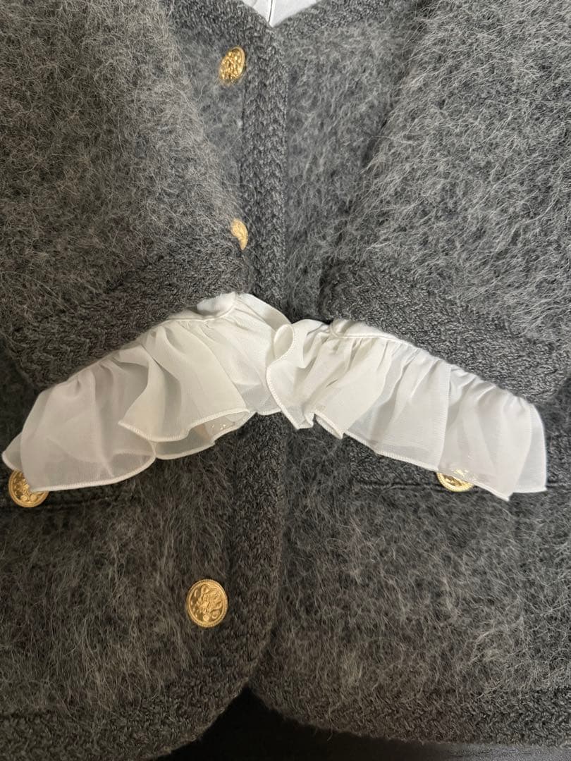 snidel スナイデル ファーライクフリルニットジャケット CGRY