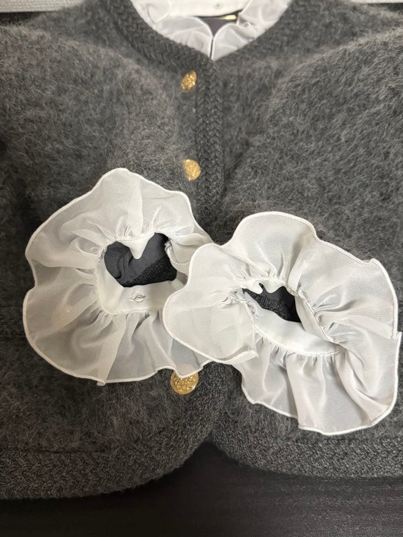 snidel スナイデル ファーライクフリルニットジャケット CGRY