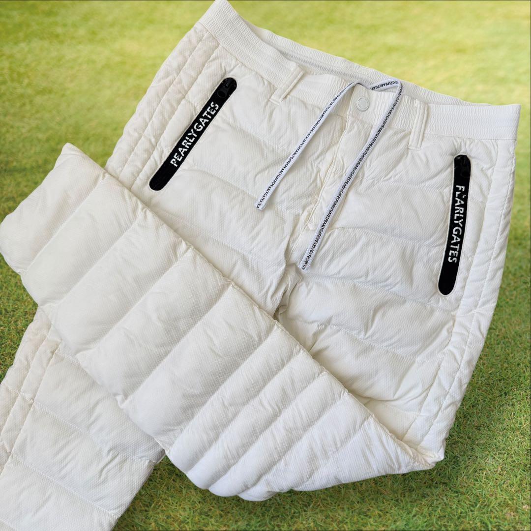 中綿入り　防寒　パーリーゲイツ　ダウン　パンツ　M〜L相当　白　秋冬　暖パン　5