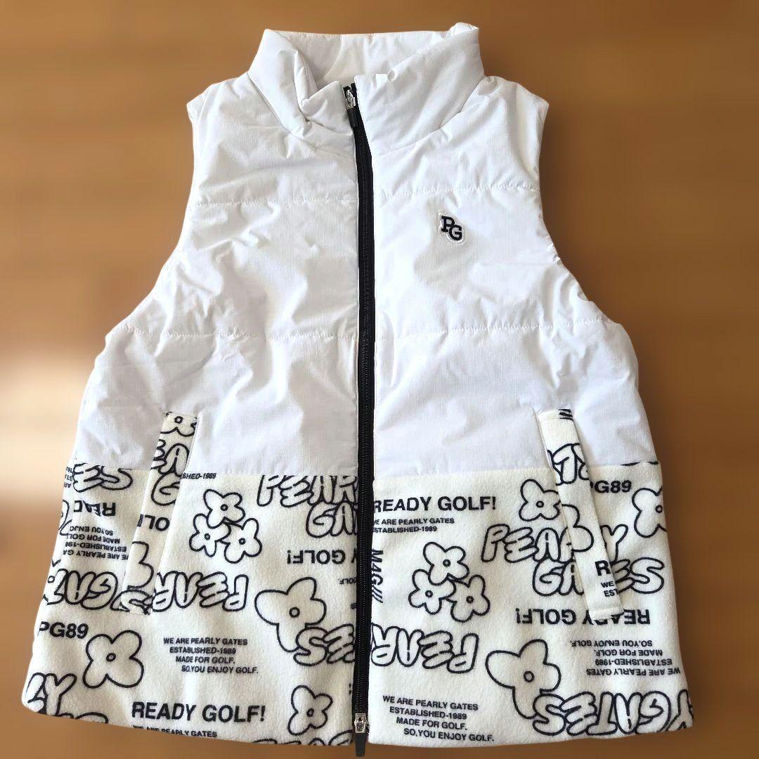 美品♪2025モデル PEARLY GATES 中綿ベスト M レディース 白
