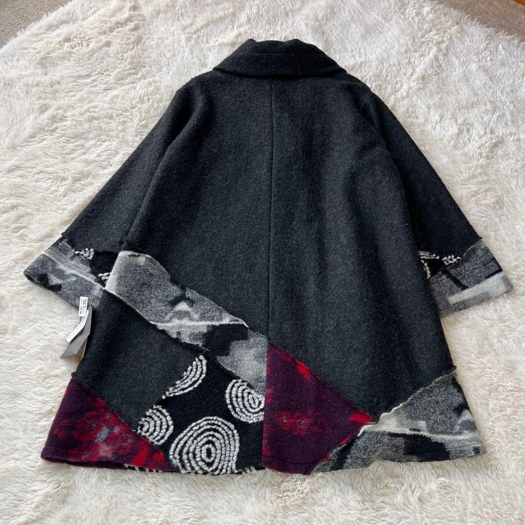 ごまり 新品 あむう akane パッチワーク ゆったりコート アウター