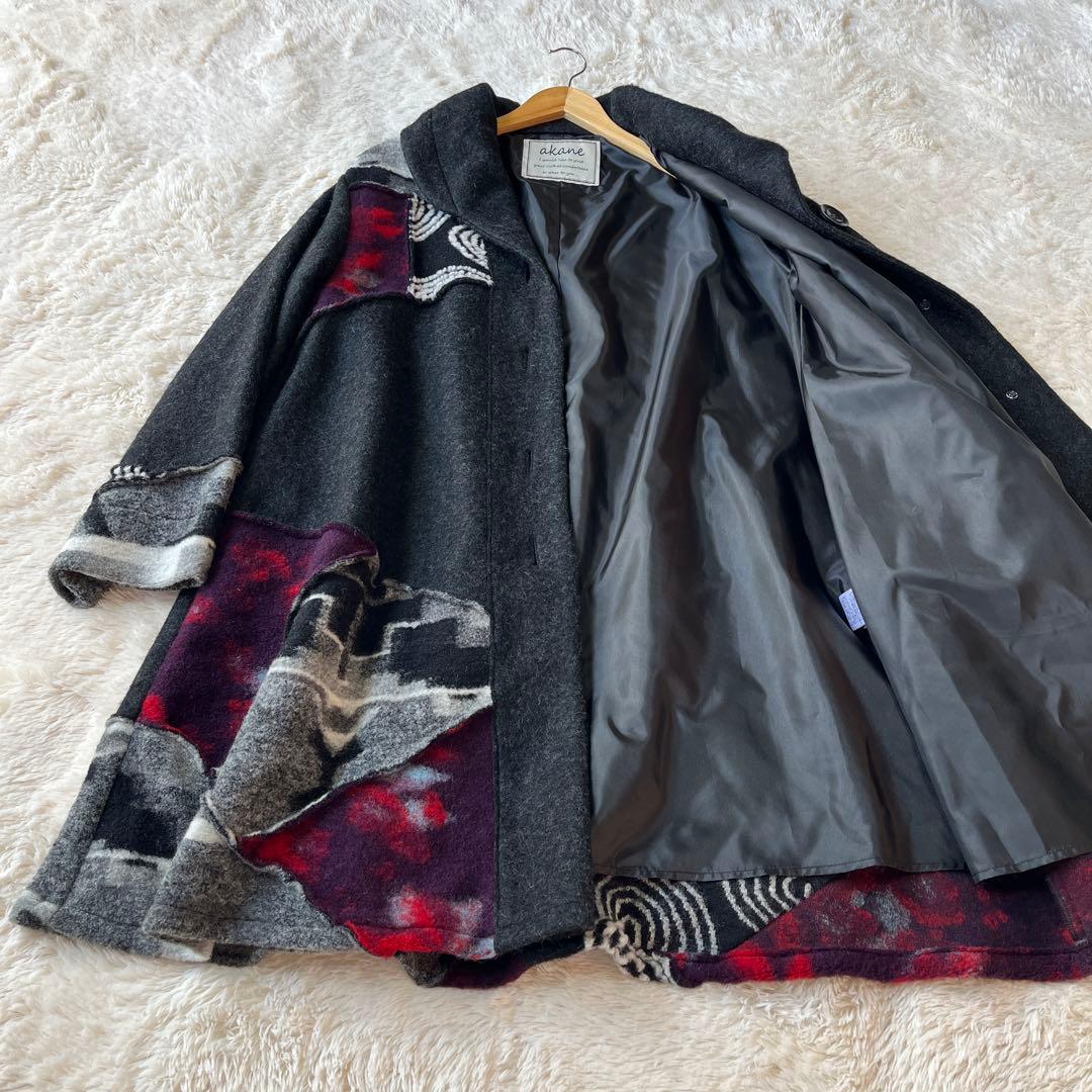 ごまり 新品 あむう akane パッチワーク ゆったりコート アウター