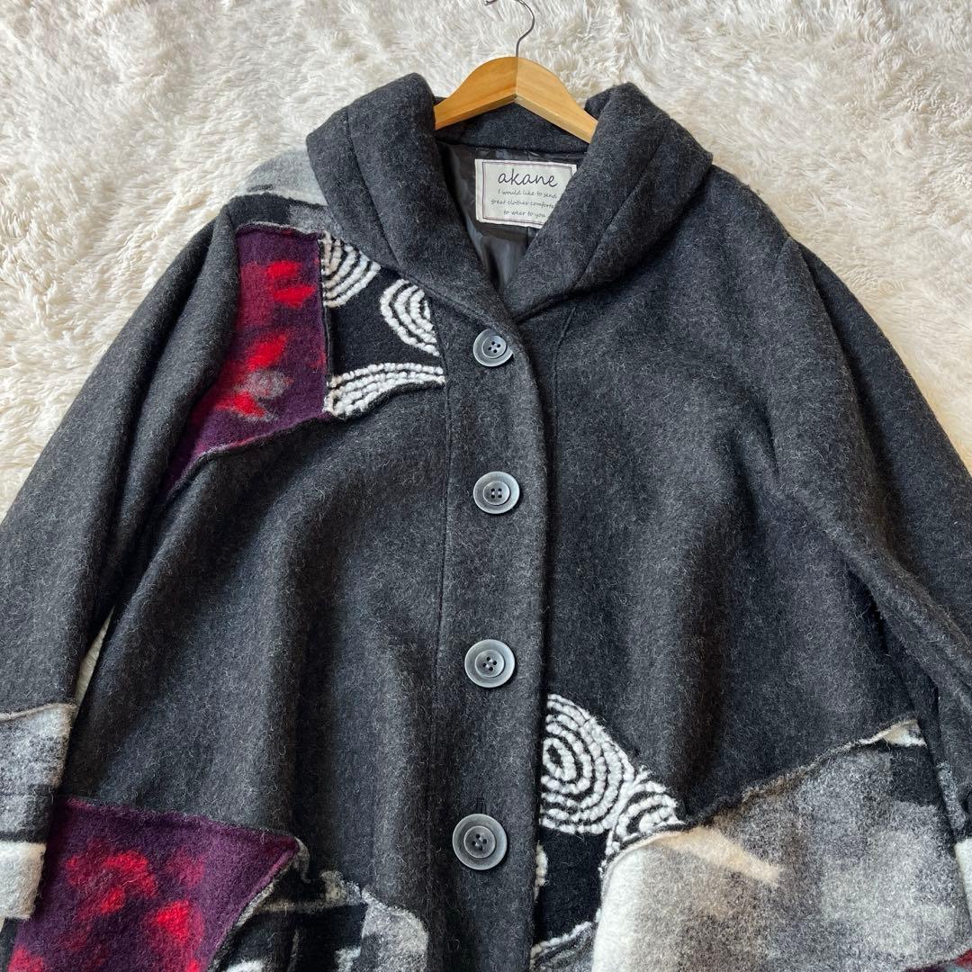 ごまり 新品 あむう akane パッチワーク ゆったりコート アウター