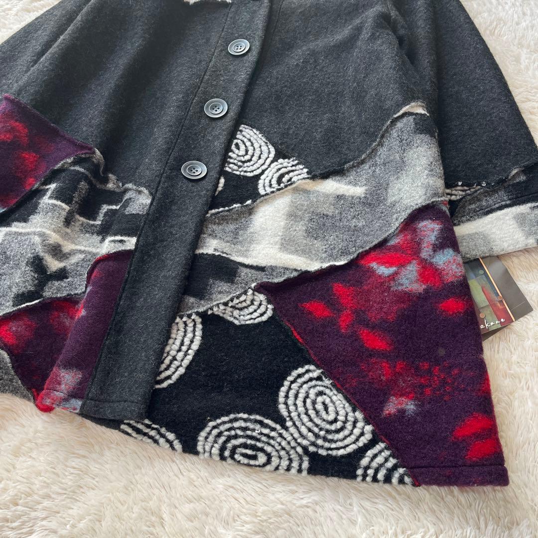 ごまり 新品 あむう akane パッチワーク ゆったりコート アウター