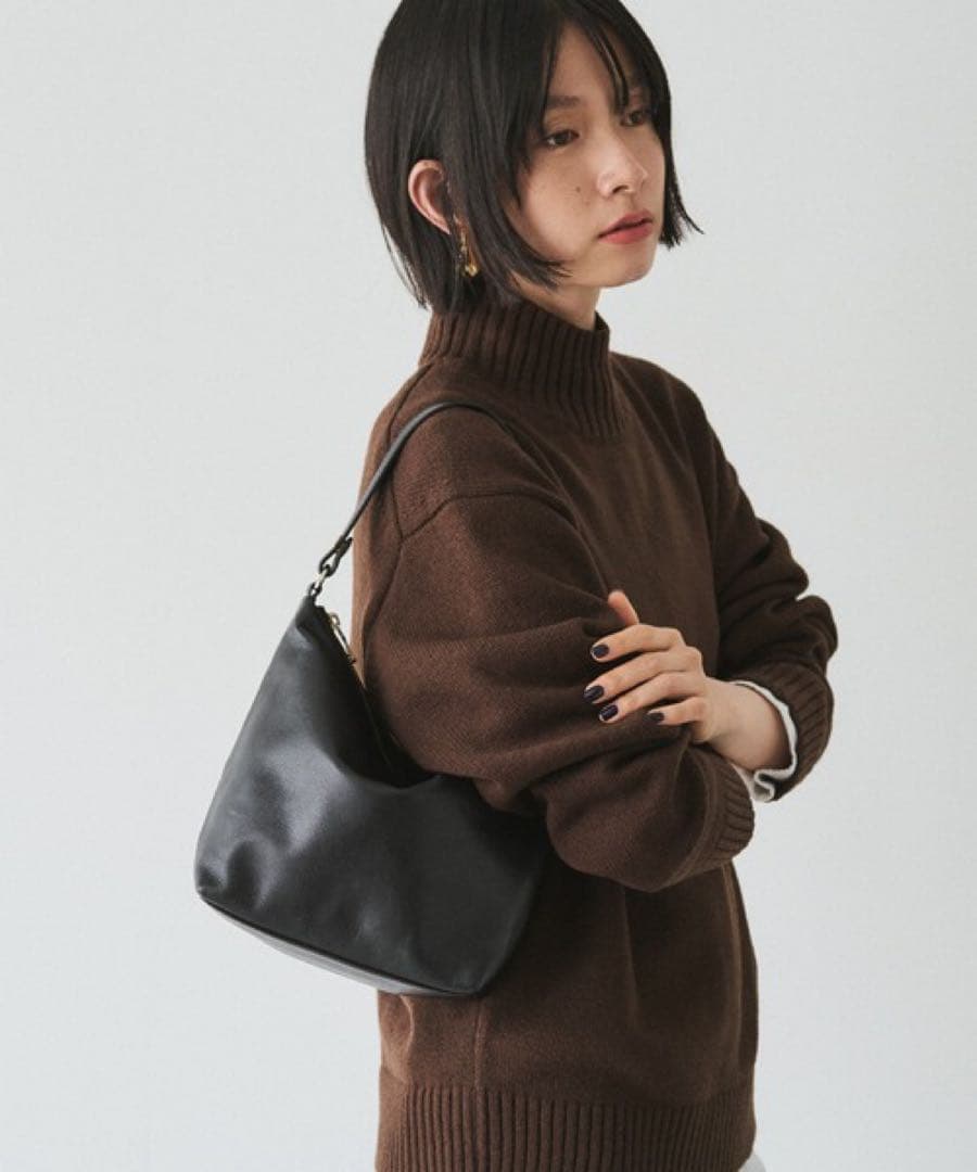 超美品ラシット今期360g・本革ソフトレザーシンプル2wayショルダーバッグ