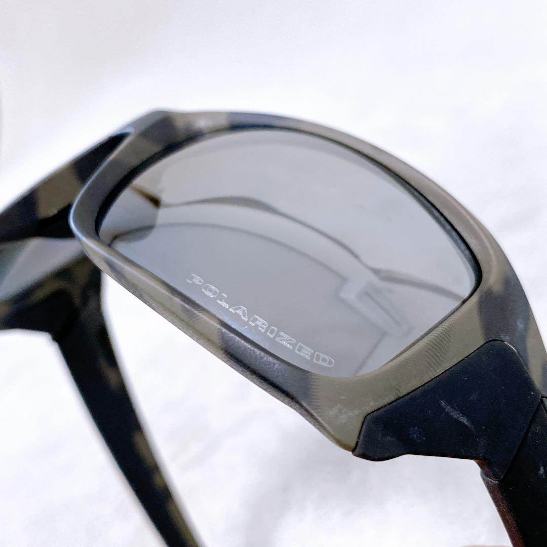 美品　オークリー　ストレートリンク　偏光サングラス　ブラック　黒　迷彩　ケース付