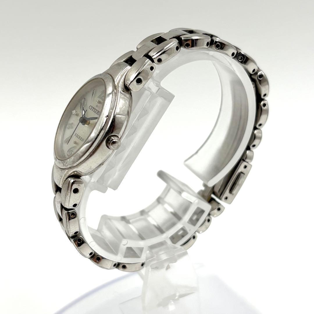 シチズン エクシード エコドライブ 腕時計 オーバル ソーラー シルバー ダイヤ