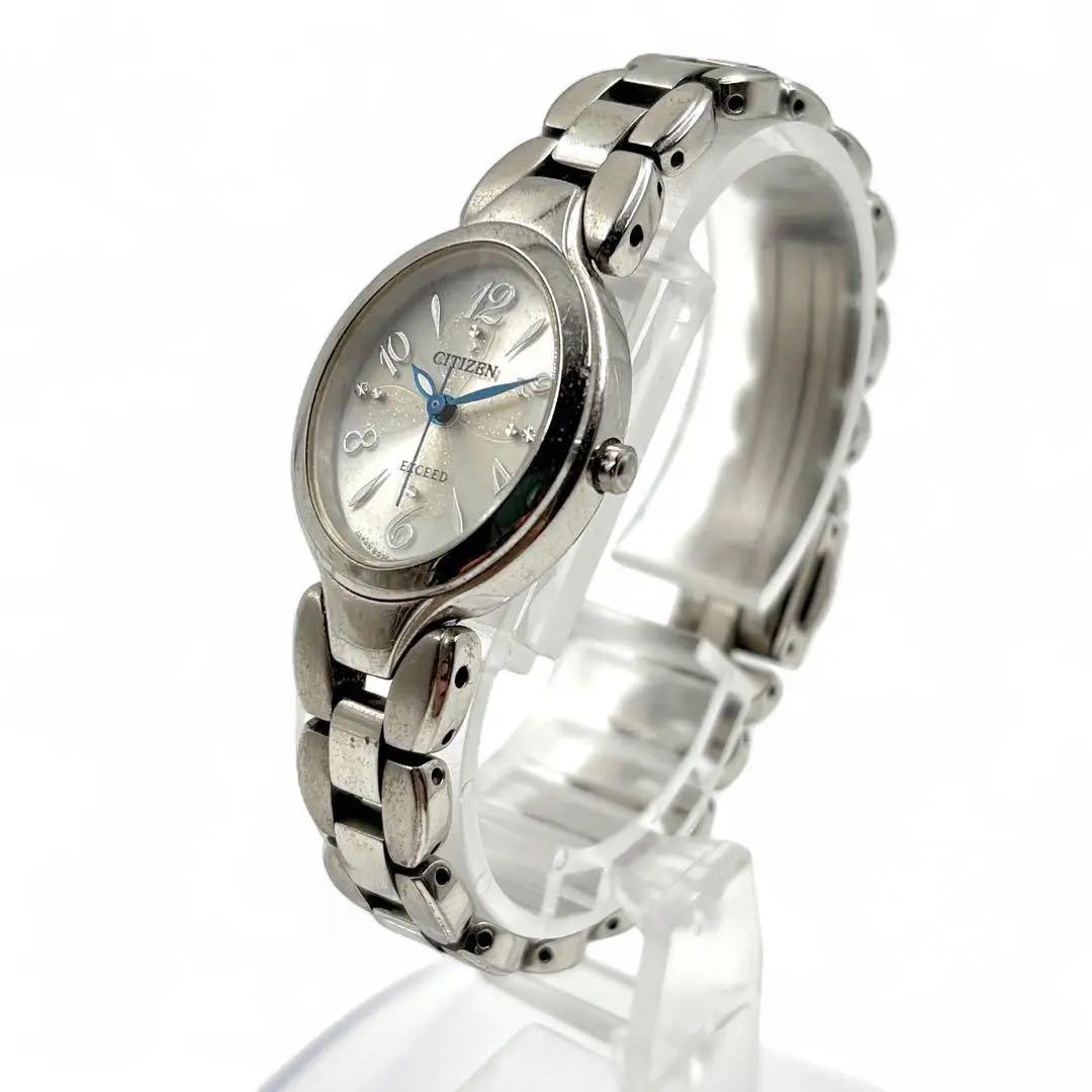 シチズン エクシード エコドライブ 腕時計 オーバル ソーラー シルバー ダイヤ