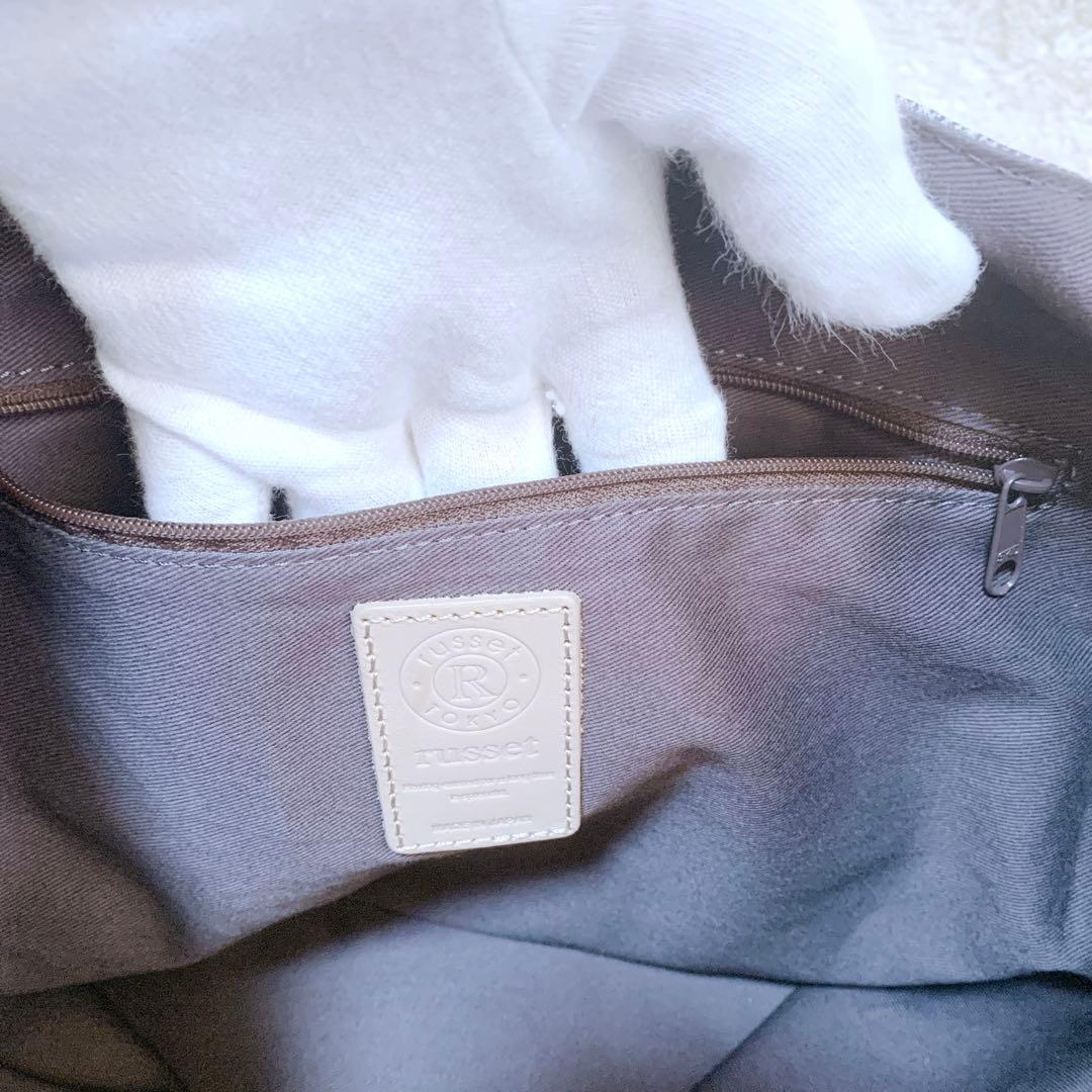 【うめちゃん】ほぼ未使用♪ russet デニムプリント トートバッグ