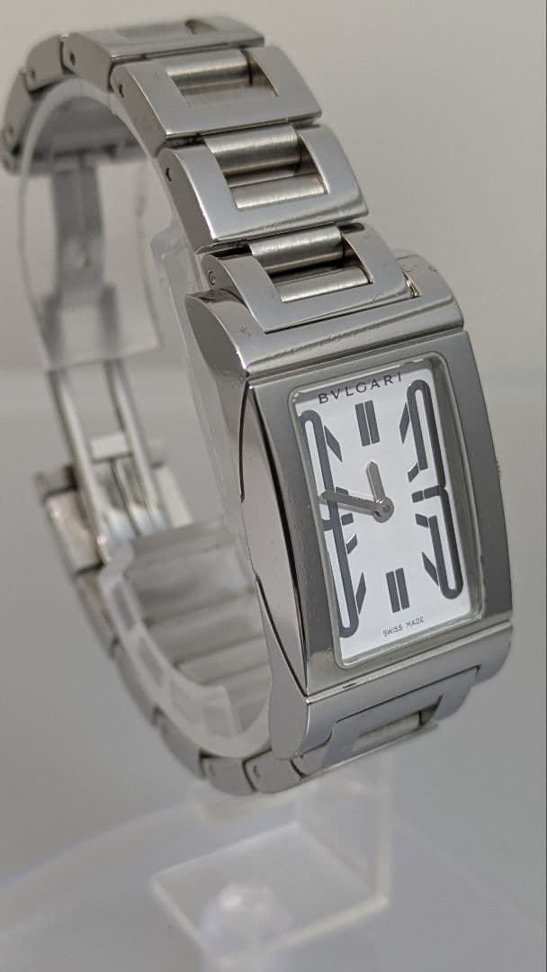 BVLGARI ブルガリ レッタンゴロ レディース 白文字盤 クオーツ 美品