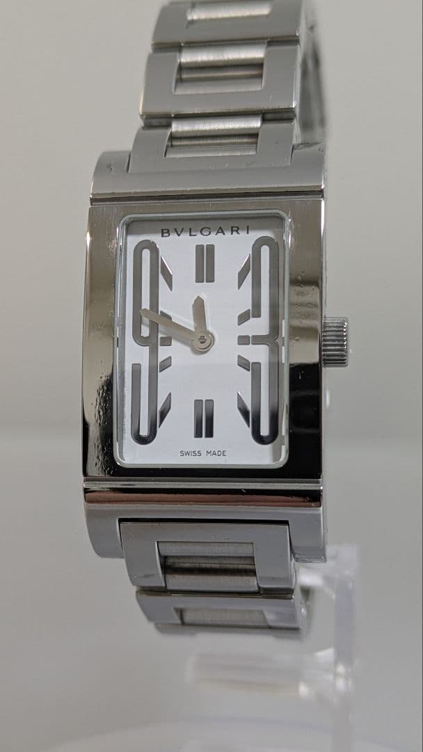 BVLGARI ブルガリ レッタンゴロ レディース 白文字盤 クオーツ 美品