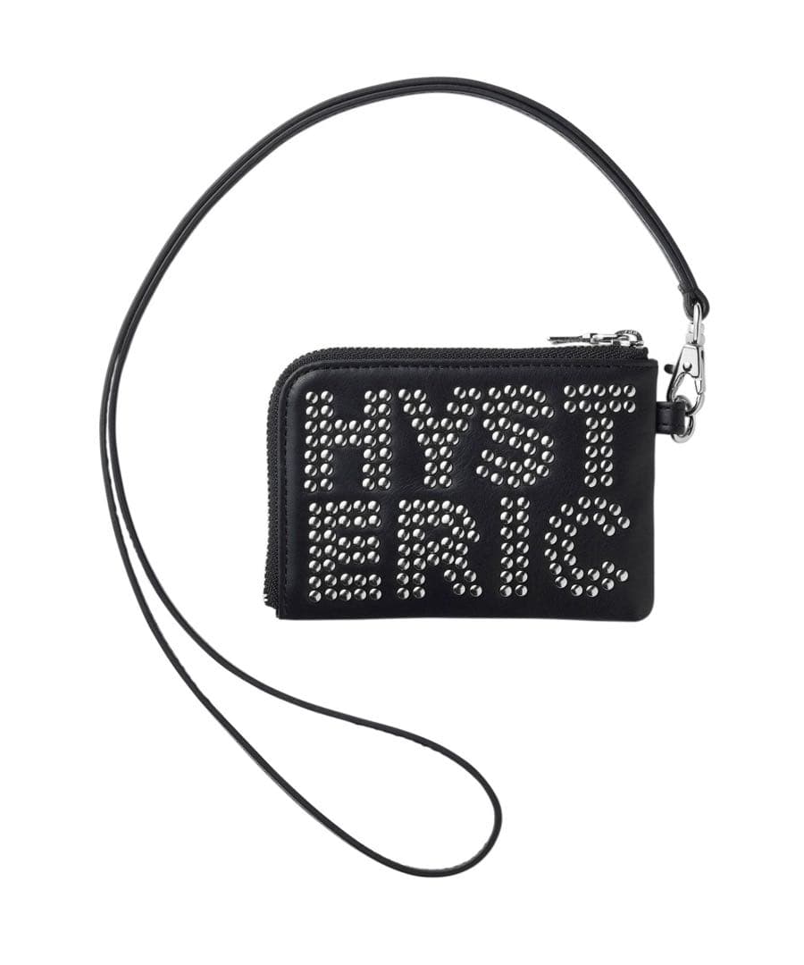 HYSTERIC スタッズ ブラックレザー二つ折り財布