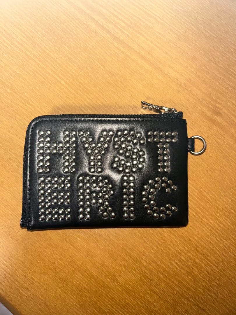 HYSTERIC スタッズ ブラックレザー二つ折り財布