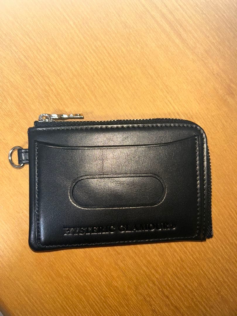 HYSTERIC スタッズ ブラックレザー二つ折り財布