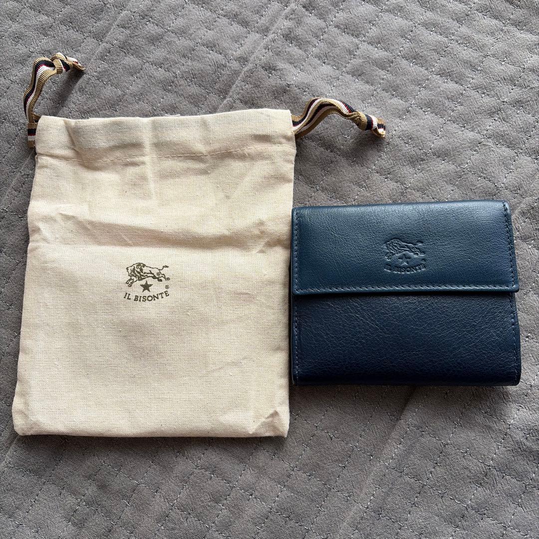 イルビゾンテ　二つ折り財布　ネイビー