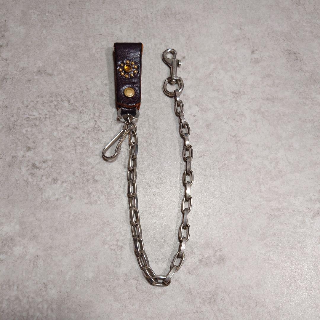 HTC フラワースタッズウォレットチェーン レザー