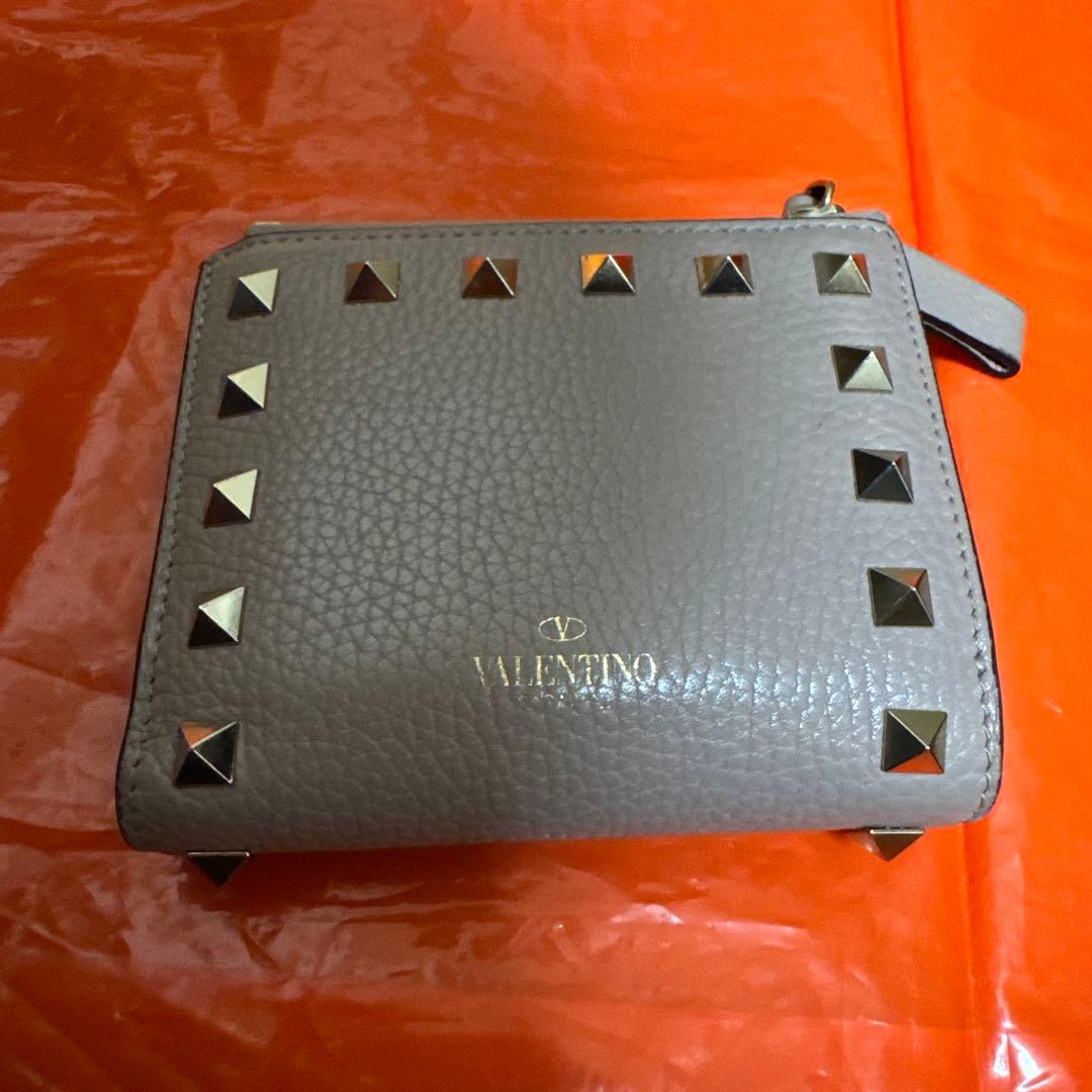 VALENTINO ピンクレザー 二つ折り財布