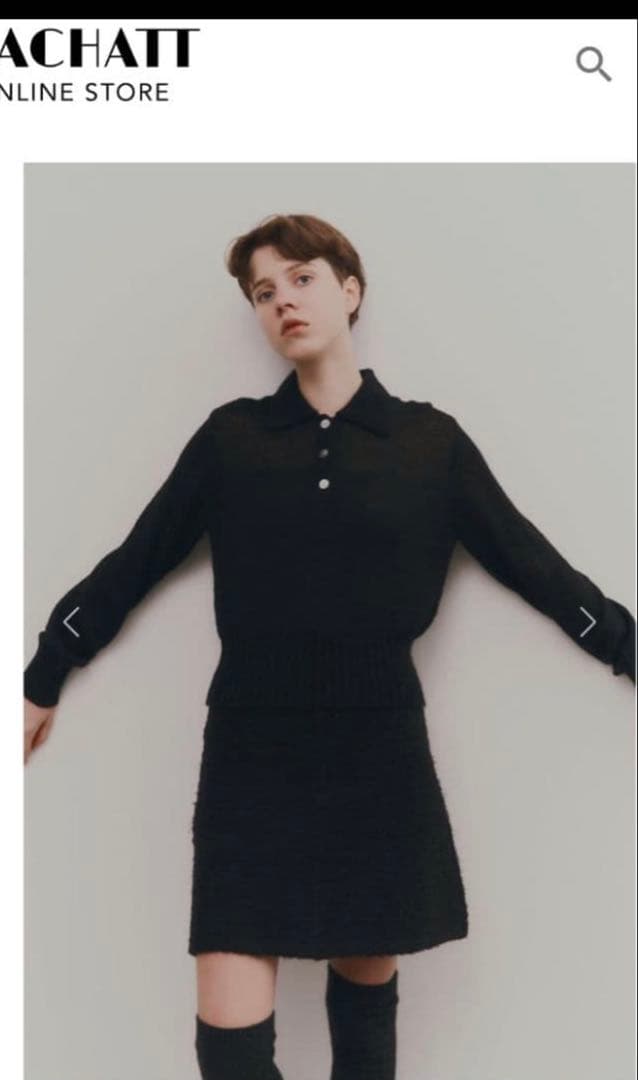 専用。machatt ブークレ ミニスカート 黒　完売品