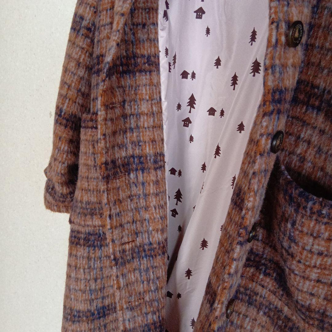 ☆専用です　Emago 起毛 チェック柄 ロングコート 美品　裏地・ボタンも素敵