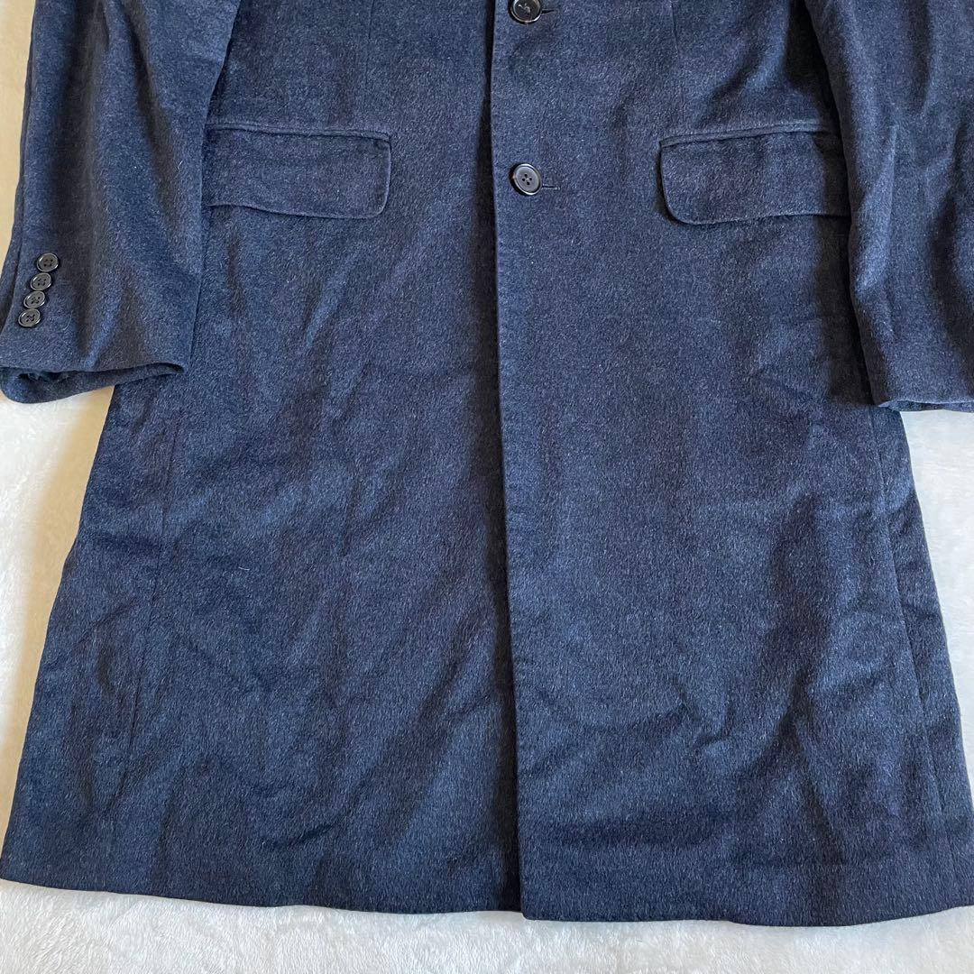 TAKEO KIKUCHI アンゴラ 100% チェスターコート ネイビー 3