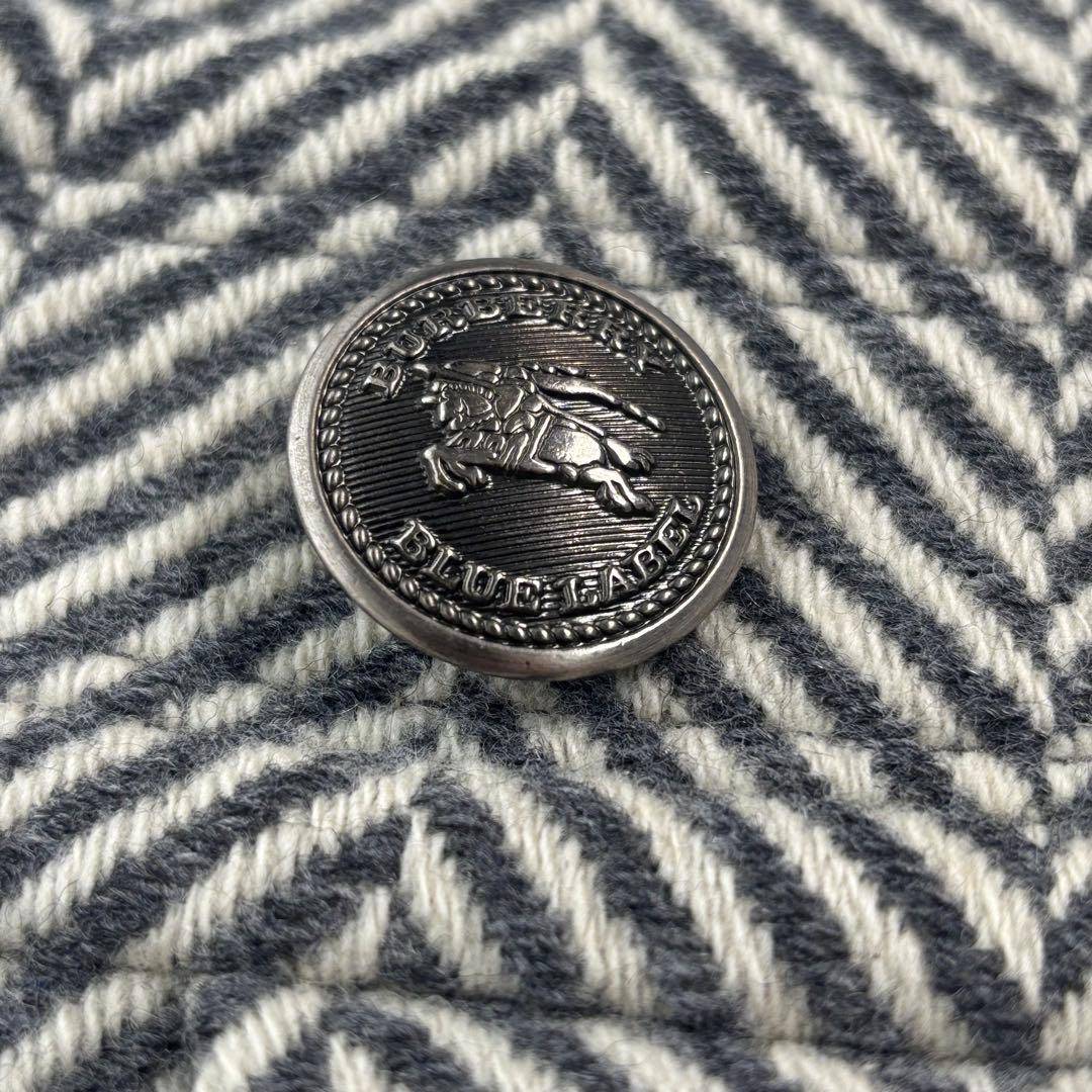 バーバリーブルーレーベル ヘリンボーン柄 トレンチコート シルバーボタン