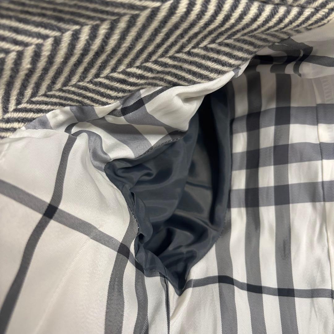 バーバリーブルーレーベル ヘリンボーン柄 トレンチコート シルバーボタン