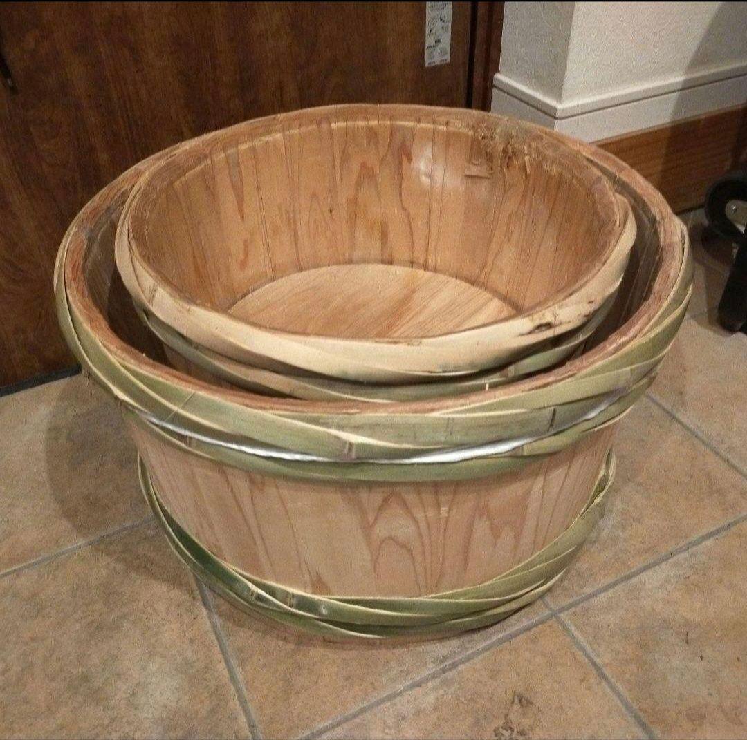 【2個】使用済み樽酒の樽　2斗上げ底、4斗上げ底