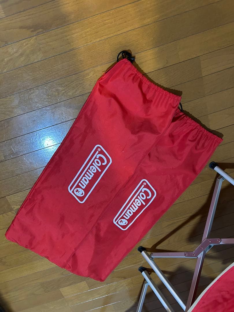 2脚セット　コールマン　チェア 赤　レイチェア　ハイバック　3段階