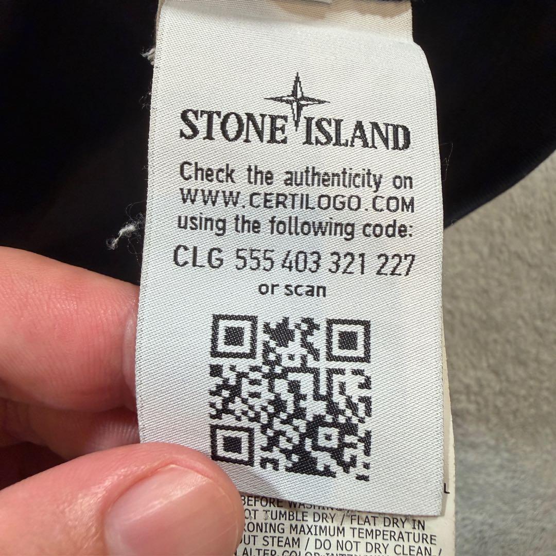 ストーンアイランド　721564450 肉厚　長袖Tシャツ　ブラック　Mサイズ
