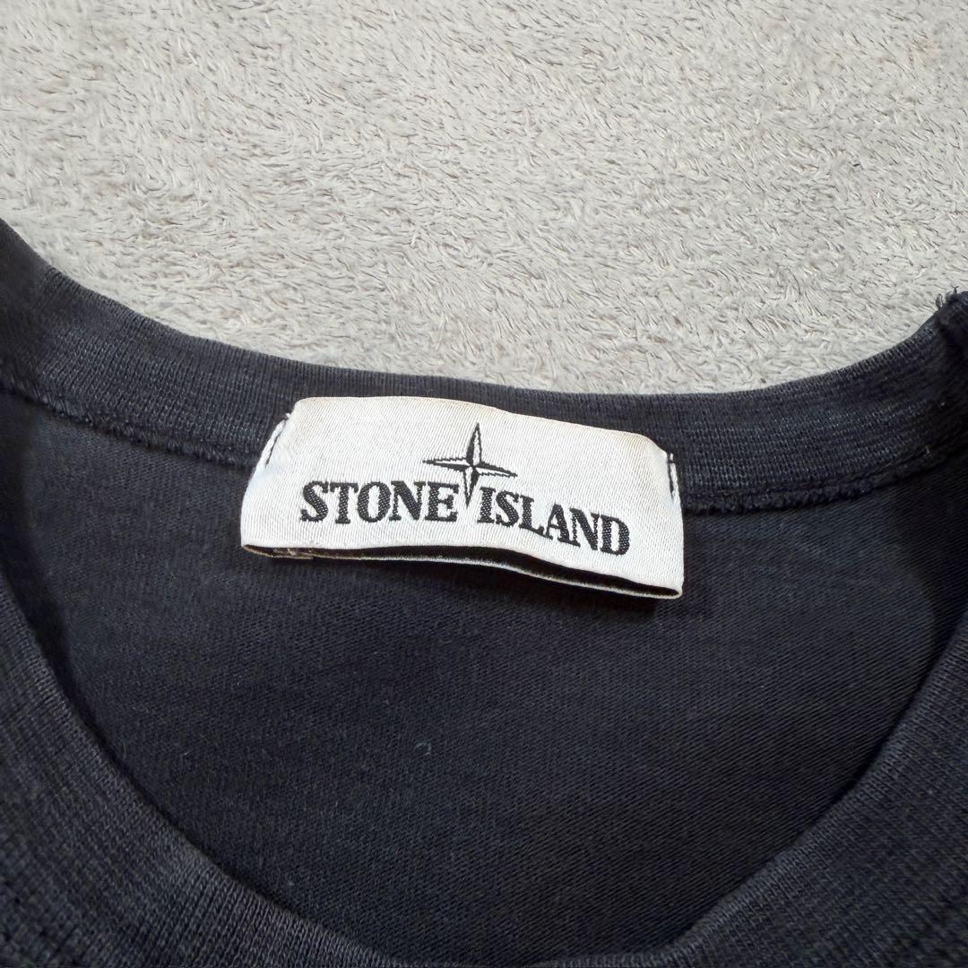 ストーンアイランド　721564450 肉厚　長袖Tシャツ　ブラック　Mサイズ