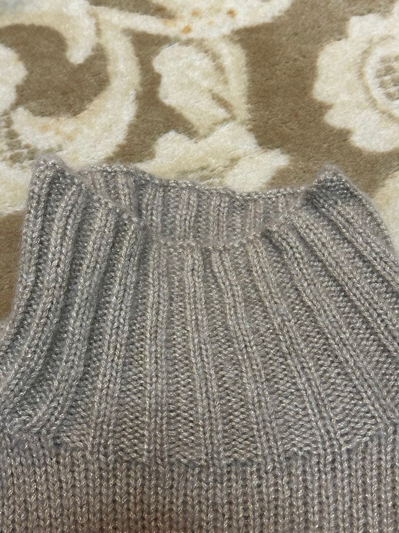 【ebure】カシミヤ・アルパカ混 ニットベスト　ベージュ