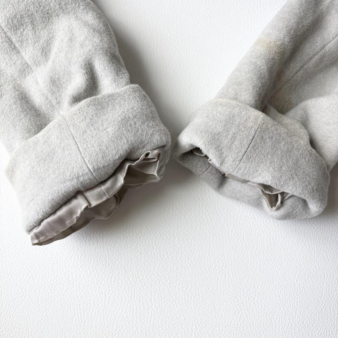 2952yハロッズ　フォックスファーロングコート　グレー　M 日本製