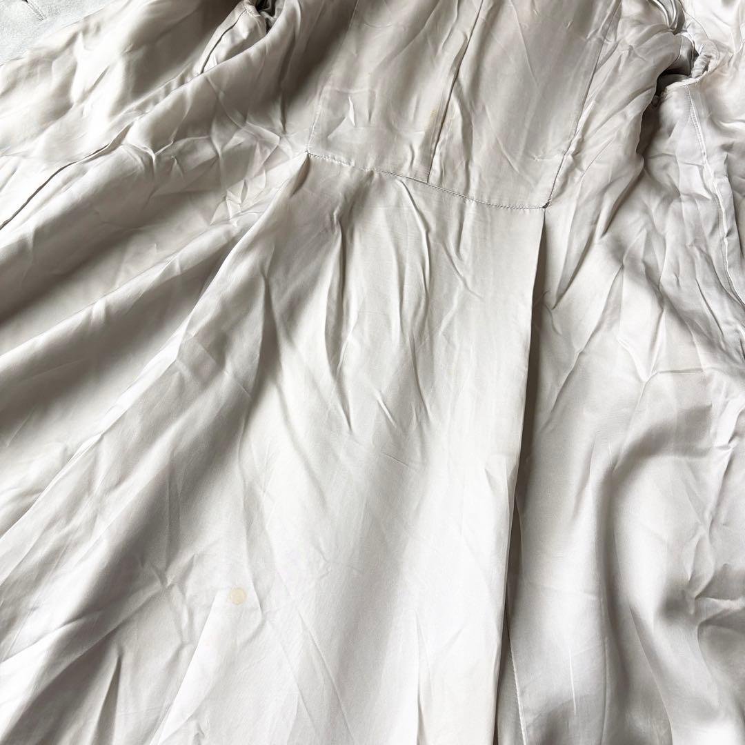 2952yハロッズ　フォックスファーロングコート　グレー　M 日本製