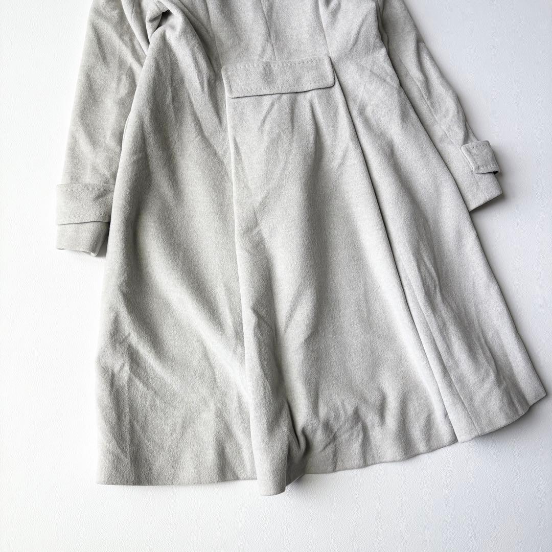 2952yハロッズ　フォックスファーロングコート　グレー　M 日本製