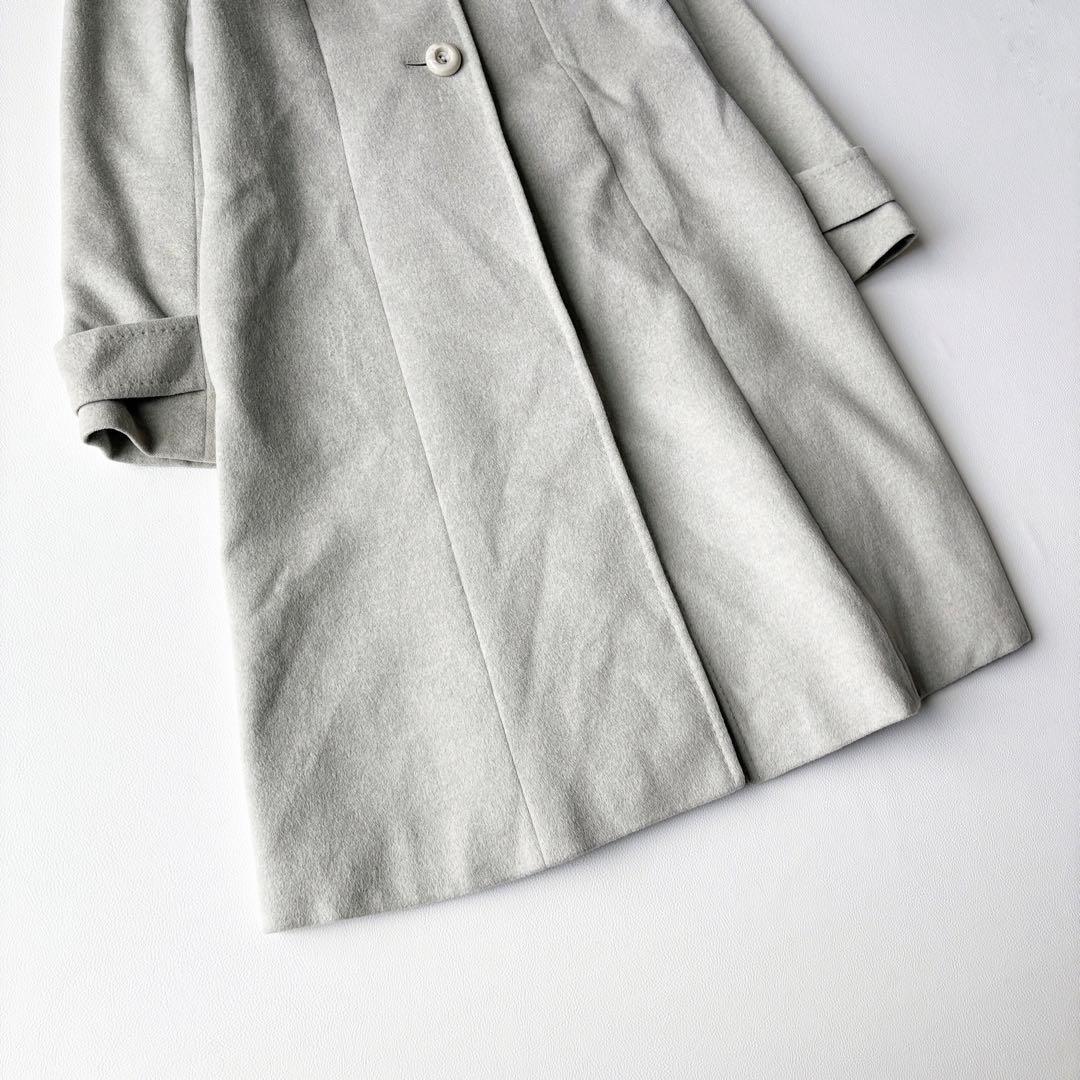 2952yハロッズ　フォックスファーロングコート　グレー　M 日本製