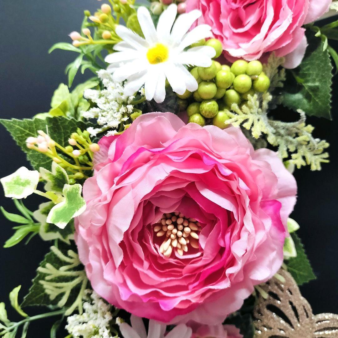 商品名【萌々】ゆきこ♥ラナンキュラスとローズのフラワーリース 春リース