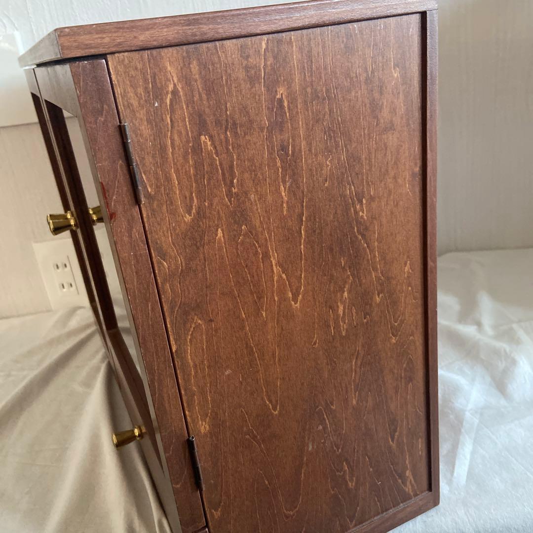 レトロ 木製ガラスケース 収納付き